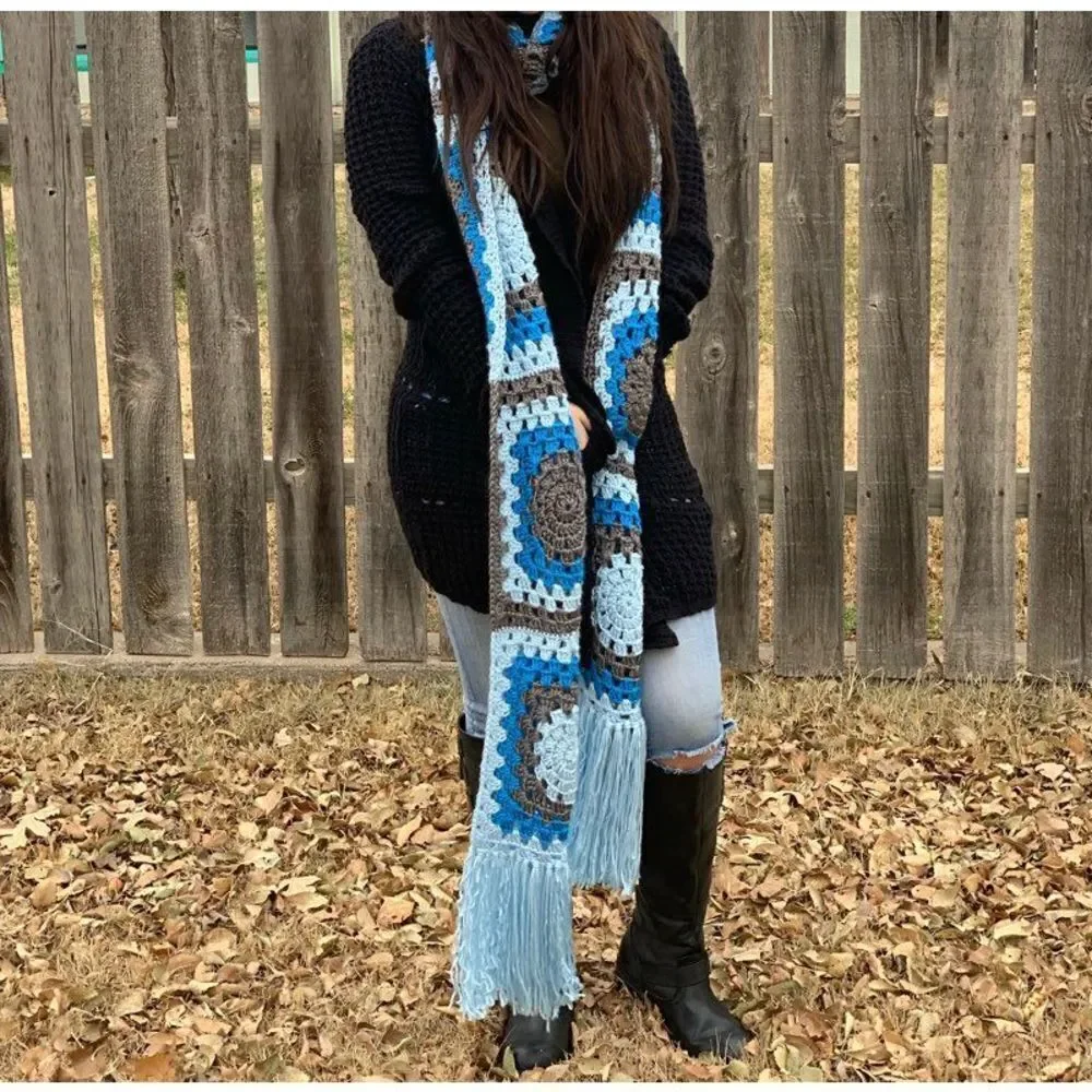 Handcrafted in the USA Vintage Yarn Extra Long Scarf